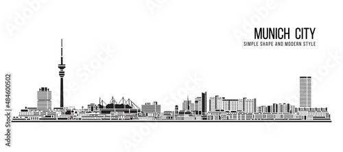 Cityscape Building Abstract Simple shape and modern style art Vector design - Munich city