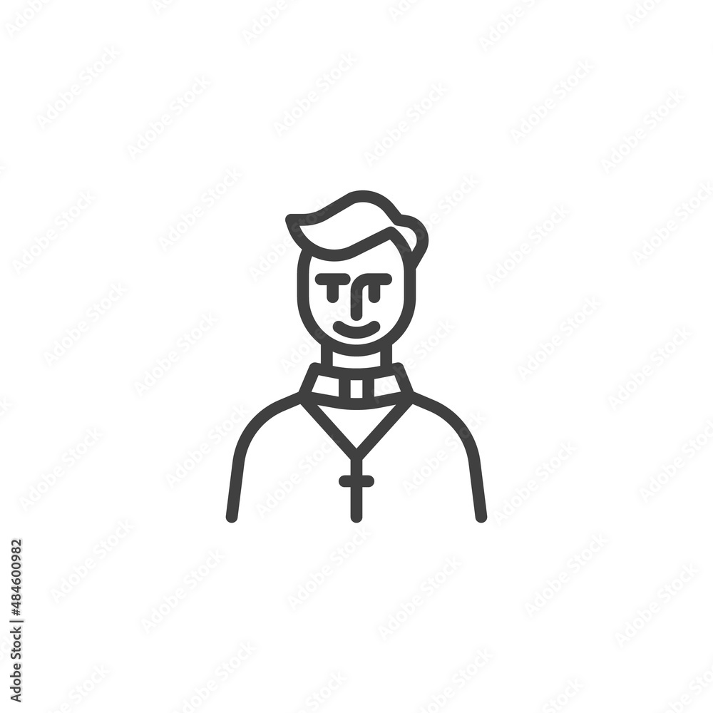Pastor person line icon Pastor person line icon