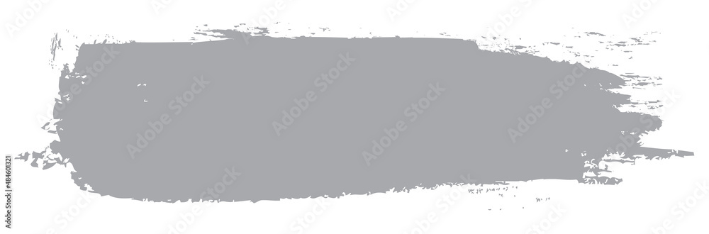Gray brush stroke isolated on white background. Trendy brush stroke vector for grey ink paint, grunge backdrop, dirt banner, watercolor design and dirty texture. Brush stroke vector