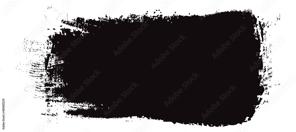 Black brush stroke isolated on white background. Trendy brush stroke vector for black ink paint, grunge backdrop, dirt banner, watercolor design and dirty texture. Brush stroke vector