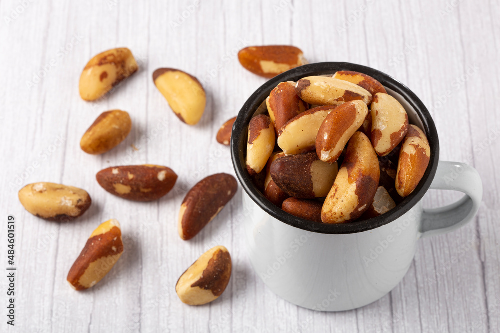 Brazilian nut on the table, known as Brazilian nut on the table, known as