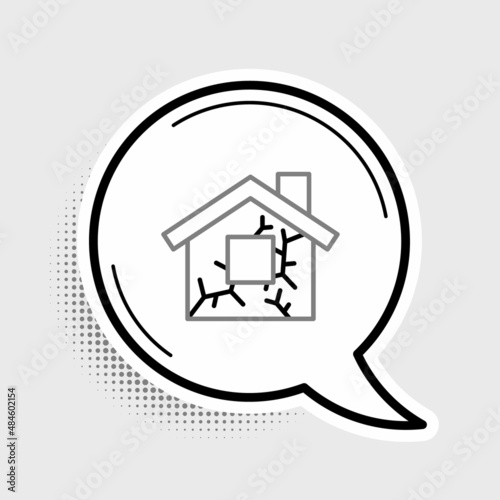 Line House icon isolated on grey background. Insurance concept. Security, safety, protection, protect concept. Colorful outline concept. Vector © Oksana