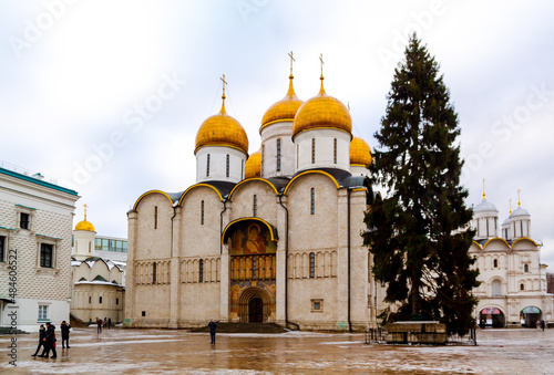Cathedral of the Assumption of the Blessed Virgin in the Moscow Kremlin. Russia.