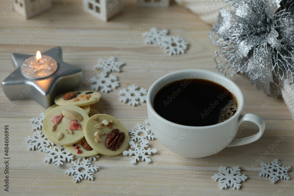 Fototapeta premium cup of coffee and chokolate