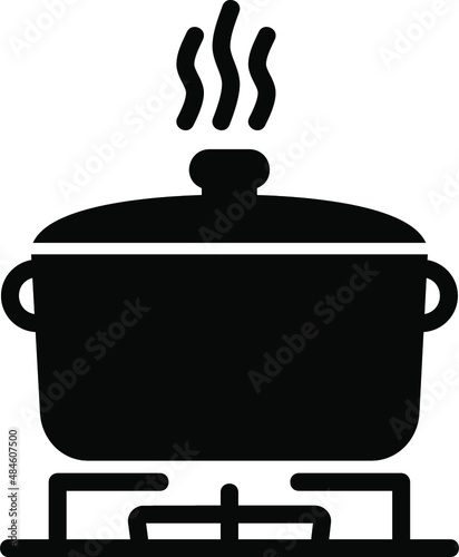 Cooking on Stove Glyph Icon