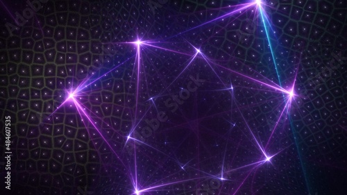 3D rendering abstract multicolor fractal background