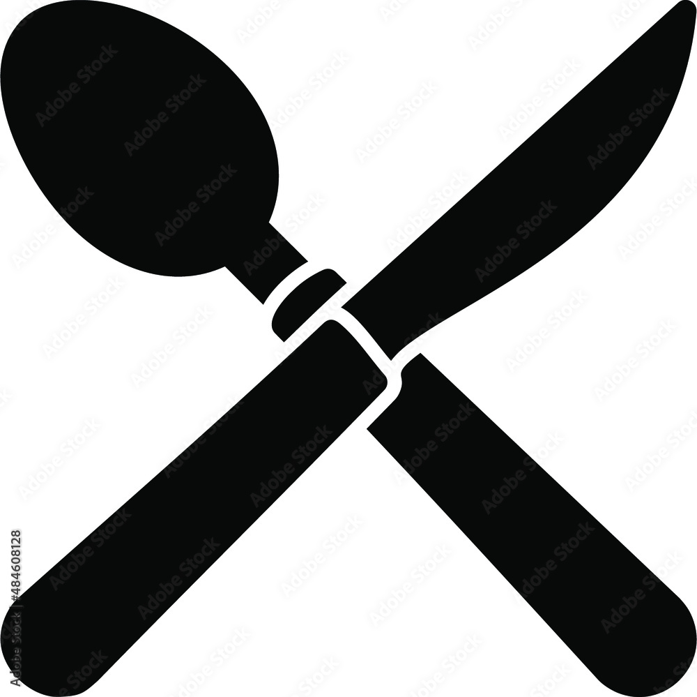 Spoon and Knife Glyph Icon Spoon and Knife Glyph Icon