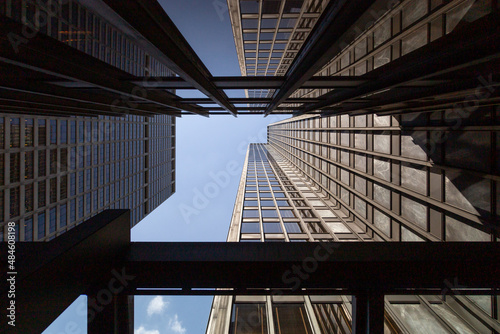Looking up at the Seagram Building, a modernist landmark on Park Avenue in New York City. photo