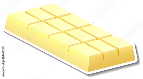 White chocolate bar in cartoon style