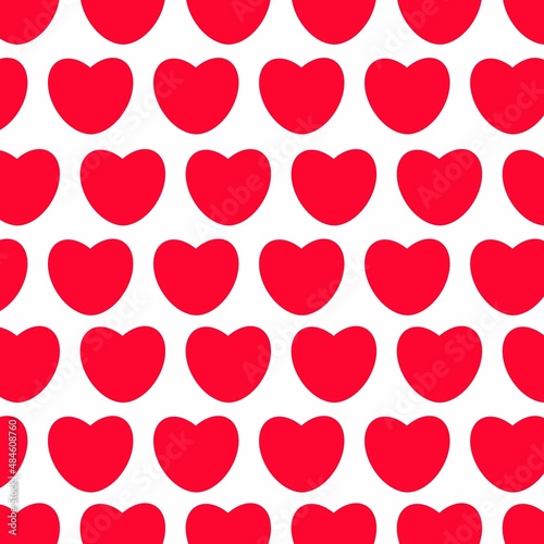 Simple hearts seamless pattern. Valentines day background.