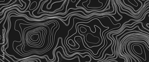 Topography relief. Abstract memphis background. Vector minimal illustration. Outline cartography landscape,  White wave paper curved reliefs abstract background, Trendy cover with wavy colorful lines.