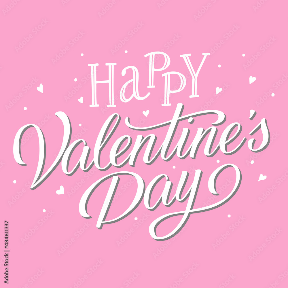 Handwrighting lettering vector sign Happy Valentines Day