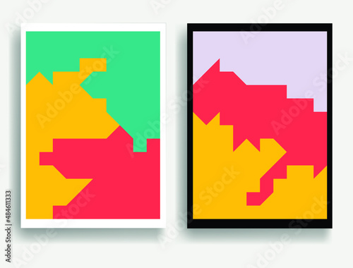 Aesthetic geometric posters .Modern art .Abstract minimal composition . Contemporary vector design 