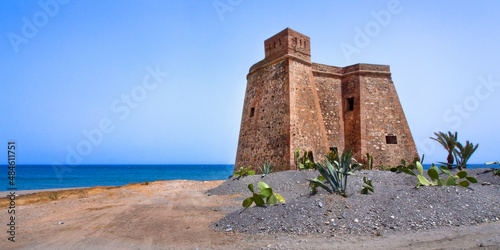 Macenas Castle, Macenas Beach, MojÃ¡car, AlmerÃ­a, AndalucÃ­a, Spain, Europe