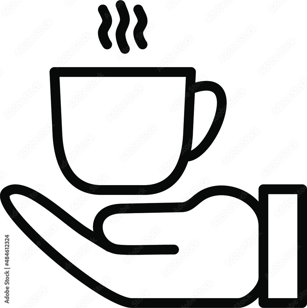 Serve Tea Line Icon Serve Tea Line Icon
