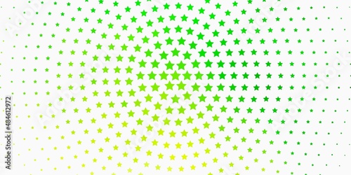 Light Green vector background with colorful stars. Modern geometric abstract illustration with stars. Best design for your ad, poster, banner.