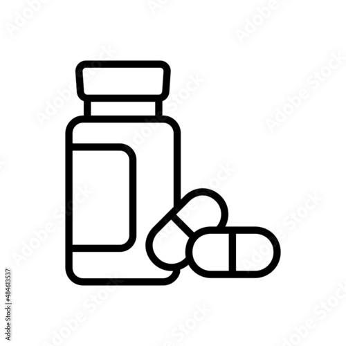 Vector linear icon with pills