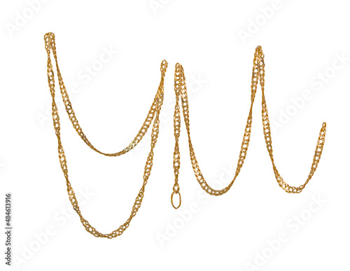 fragments of gold chains photo