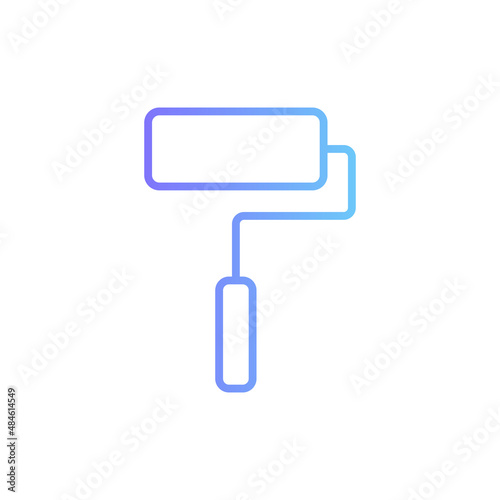 Paint roller vector icon with gradient