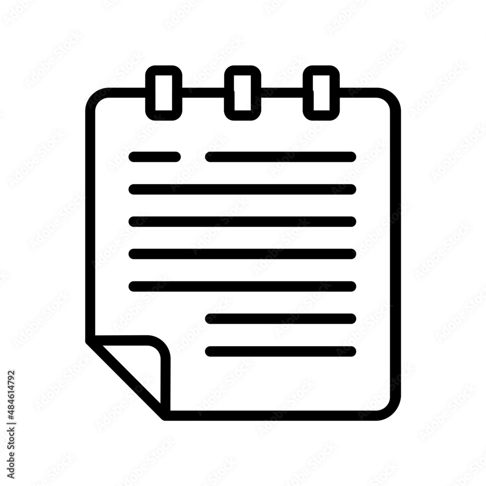 Notepad Icon Stock Vector Adobe Stock