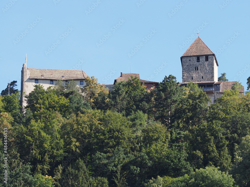 Medieval Hohenklingen castle above Stein am Rhein town in Switzerland