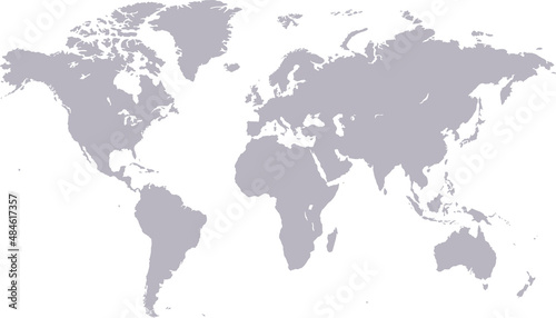 Fototapeta Naklejka Na Ścianę i Meble -  World map. Silhouette map.	
