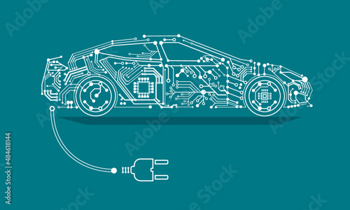 e-car illustration tesla model s