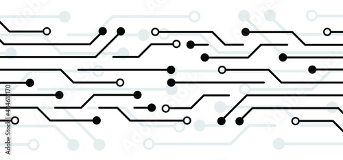 Circuit board or electronic motherboard. lines and dots connect. Vector high-tech technology data. Communication and engineering concept. digital tech background. Corporate engineering drawing design.