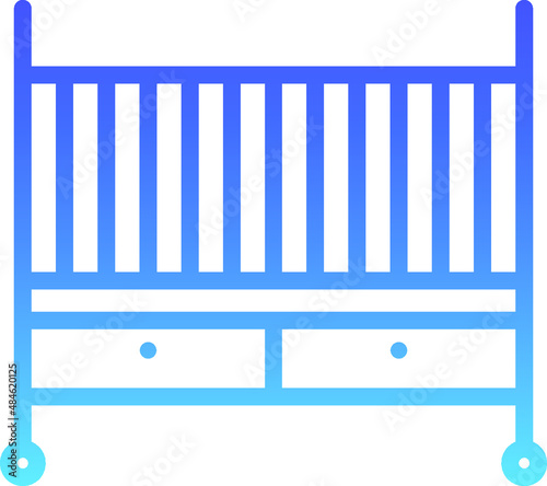 Baby Cot Line Gradient Icon