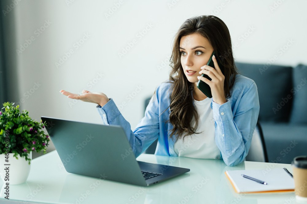 Many stuff to do today for woman in home office Many stuff to do today for woman in home office