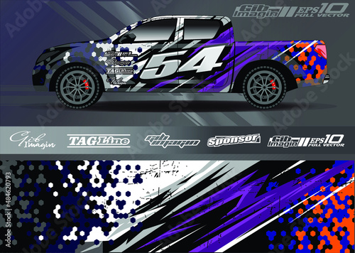 Modern abstract background for car wrap branding and automobile sticker decals livery