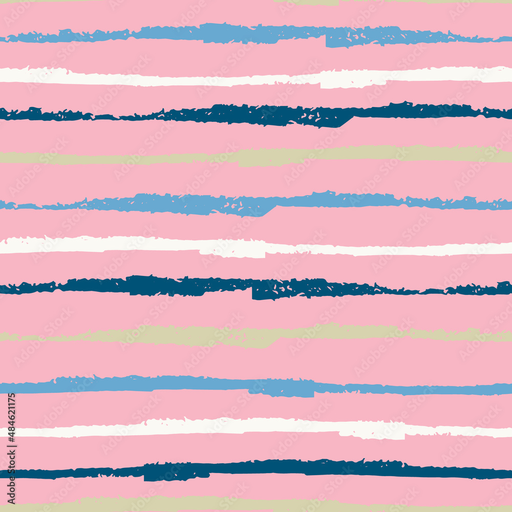 Seamless repeating pattern with hand drawn multicolored uneven stripes with ragged edges for surface design and other design projects Seamless repeating pattern with hand drawn multicolored uneven stripes with ragged edges for surface design and other design projects