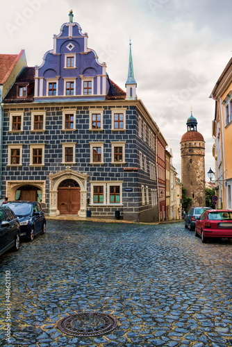 görlitz, deutschland - altstadt mit nikolaiturm im hintergrund photo