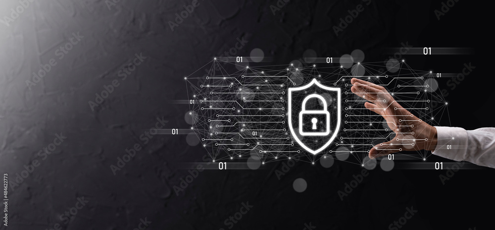 Business man hiold, use,press infographic icon of community technology ...