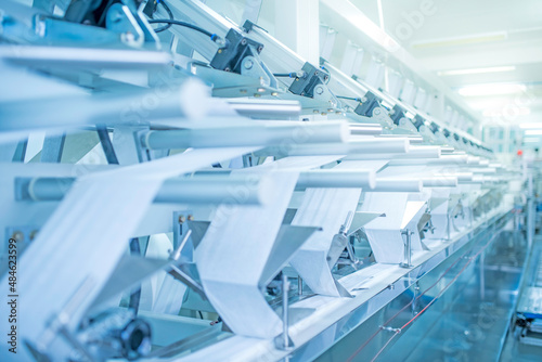 factory, industrial area, automation, technology, Machines for packing products Within the factory, sterile beauty industry in order to maintain maximum cleanliness.shallow focus effect..