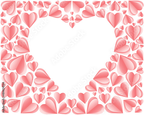 Background for Valentine's Day, Birthday, Mother's Day with paper hearts cut out and an empty space for text insertion.Vector illustration,Greeting card design 