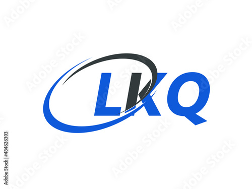 LKQ letter creative modern elegant swoosh logo design