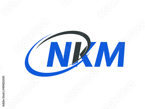 NKM letter creative modern elegant swoosh logo design
