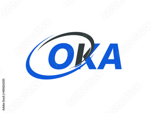 NKA letter creative modern elegant swoosh logo design photo