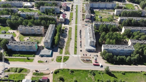 Aerial view of Stroiteley Avenue in Radzhny microdistrict (Kirov, Russia) photo