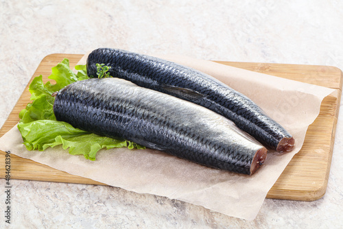 Herring fillet with skin for cooking photo