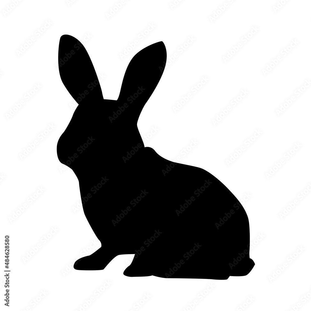 Silhouette rabbit on white background. Pets, farm and wildlife animals collection. Icon vector illustration. Silhouette rabbit on white background. Pets, farm and wildlife animals collection. Icon vector illustration.