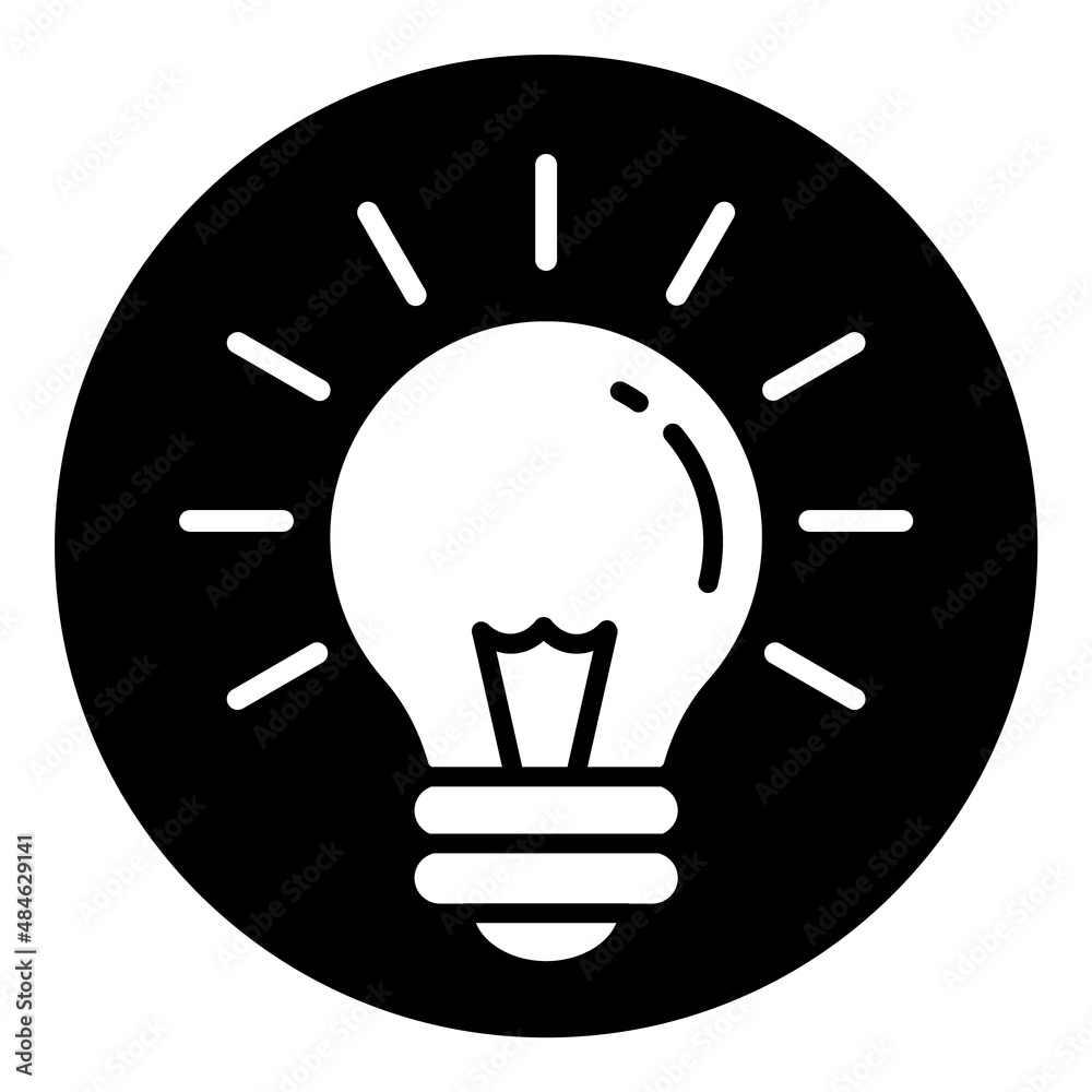 Light Bulb Shine Flat Icon Isolated On White Background Light Bulb Shine Flat Icon Isolated On White Background