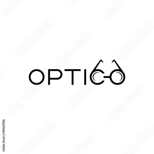 Optic text typography logo design.