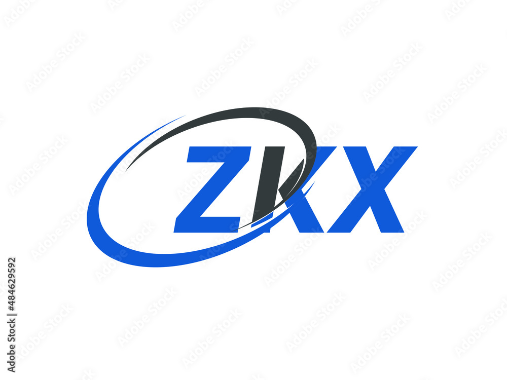 Obraz premium ZKX letter creative modern elegant swoosh logo design