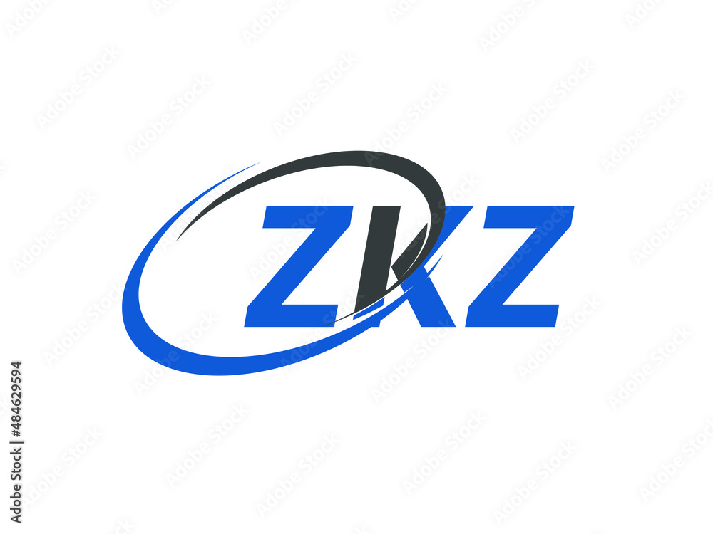 Obraz premium ZKZ letter creative modern elegant swoosh logo design