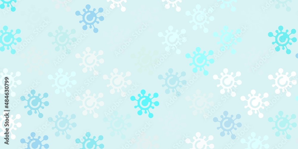 Light BLUE vector pattern with coronavirus elements. Light BLUE vector pattern with coronavirus elements.