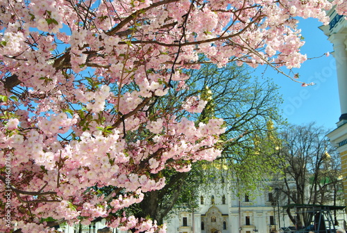 Kiev-Pechersk Lavra in Ukraine in the spring. The monastery. Orthodox architecture of churches in Kiev in Ukraine. Kiev. Ukraine. photo