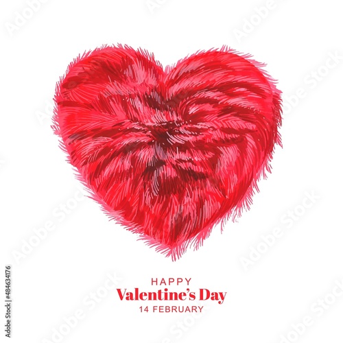 Happy valentines day red heart celebration card background photo