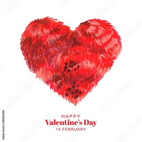 Happy valentines day red heart celebration card background photo